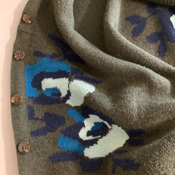 ST. JOHN'S BAY Size 3X Floral Turtleneck Side Button Pullover Sweater. New - Picture 7 of 8